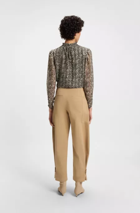 Balloon-leg trousers in paper-touch stretch-cotton twill