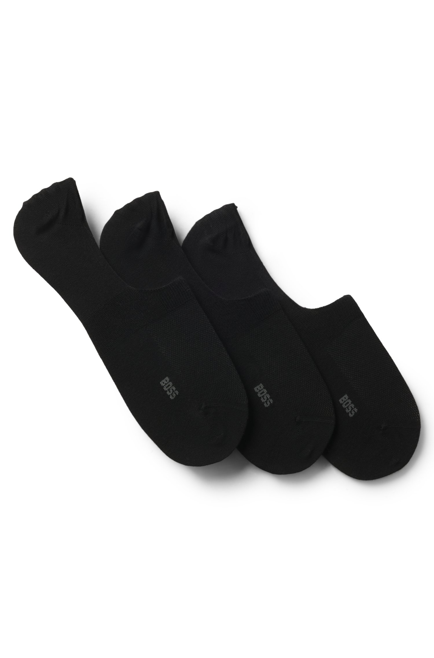 Boss Three-pack of invisible socks in a cotton blend