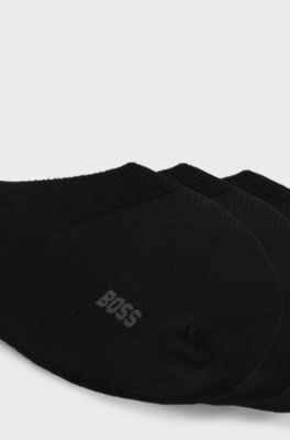 Three-pack of invisible socks in a cotton blend, Black