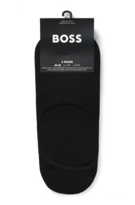 Three-pack of invisible socks in a cotton blend, Black