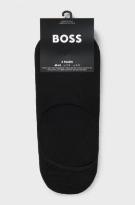 Three-pack of invisible socks in a cotton blend, Black