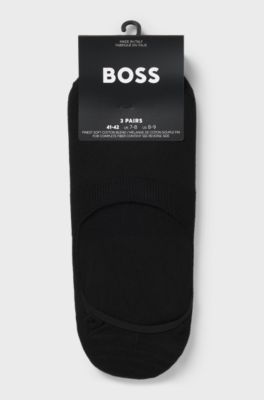 Three-pack of invisible socks in a cotton blend, Black
