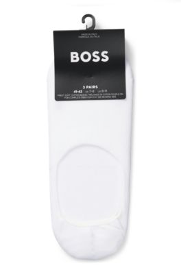 Three-pack of invisible socks in a cotton blend, White