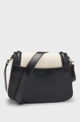 Ariell saddle bag with Double B monogram closure, Natural