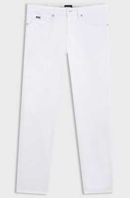 Delaware slim-fit jeans in white stretch denim, White