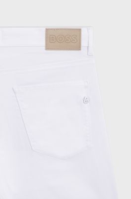 Delaware slim-fit jeans in white stretch denim, White