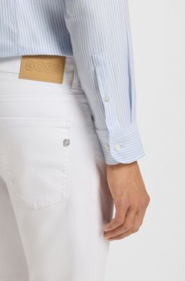 Delaware slim-fit jeans in white stretch denim, White