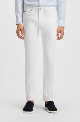 Delaware slim-fit jeans in white stretch denim, White