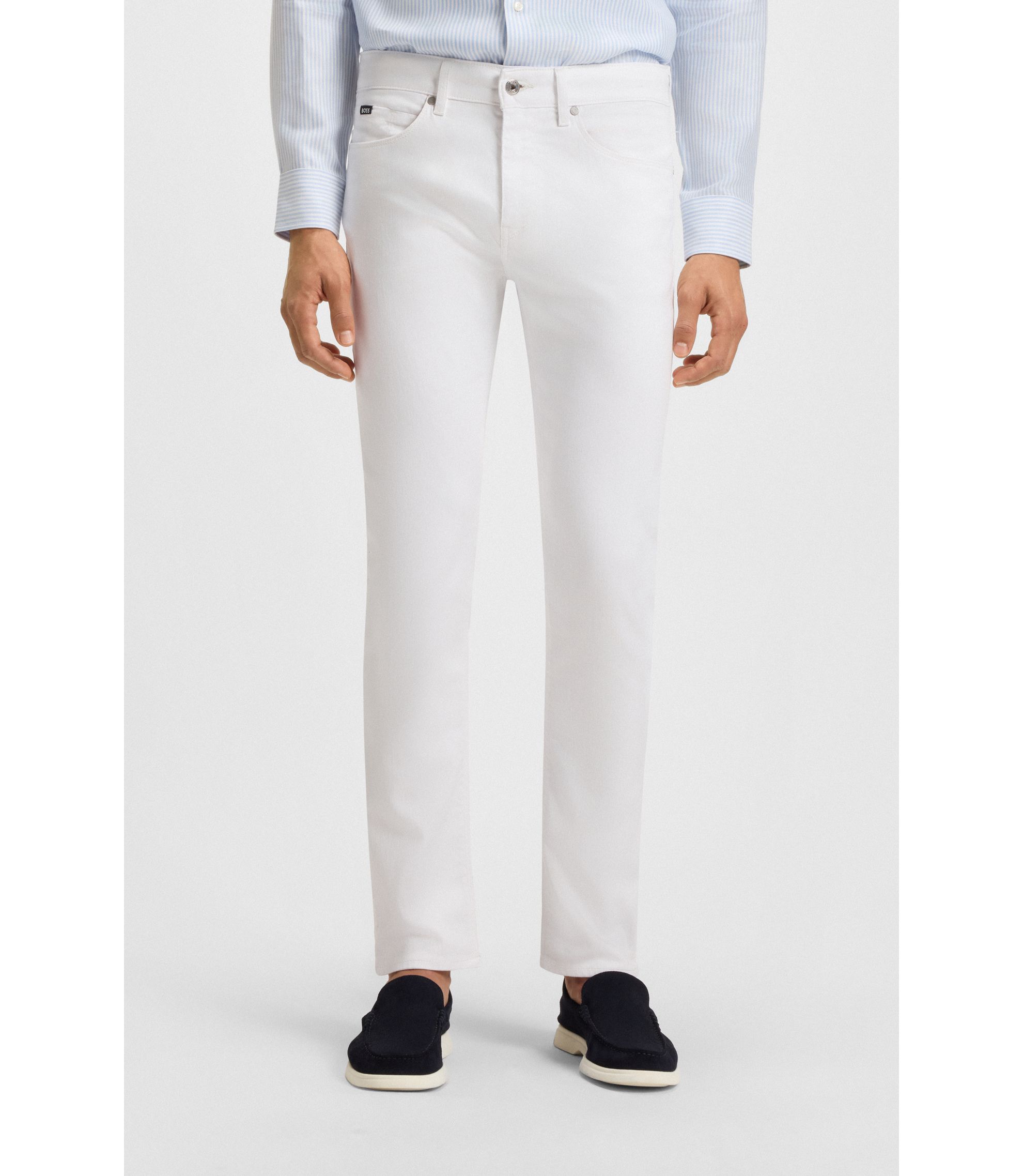 BOSS - Delaware slim-fit jeans in white stretch denim - White