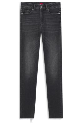 Skinny-fit jeans in dark-grey super-stretch denim, Dark Grey