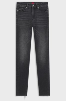 Skinny-fit jeans in dark-grey super-stretch denim, Dark Grey