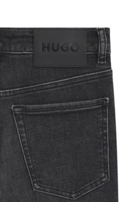 Skinny-fit jeans in dark-grey super-stretch denim, Dark Grey