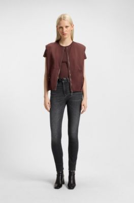 Skinny-fit jeans in dark-grey super-stretch denim, Dark Grey