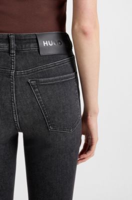 Skinny-fit jeans in dark-grey super-stretch denim, Dark Grey