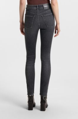 Skinny-fit jeans in dark-grey super-stretch denim, Dark Grey