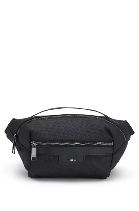 Belt bag with logo and signature stripe