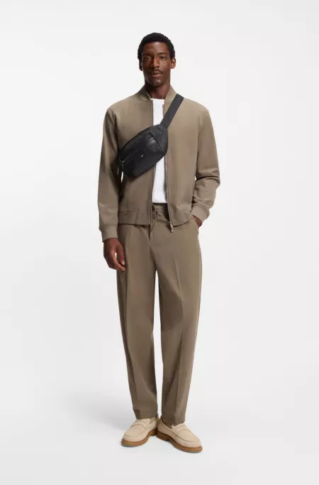 Belt bag with logo and signature stripe