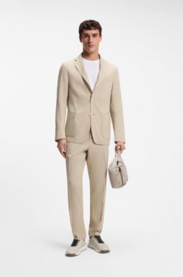 Belt bag with logo and signature stripe, Light Beige