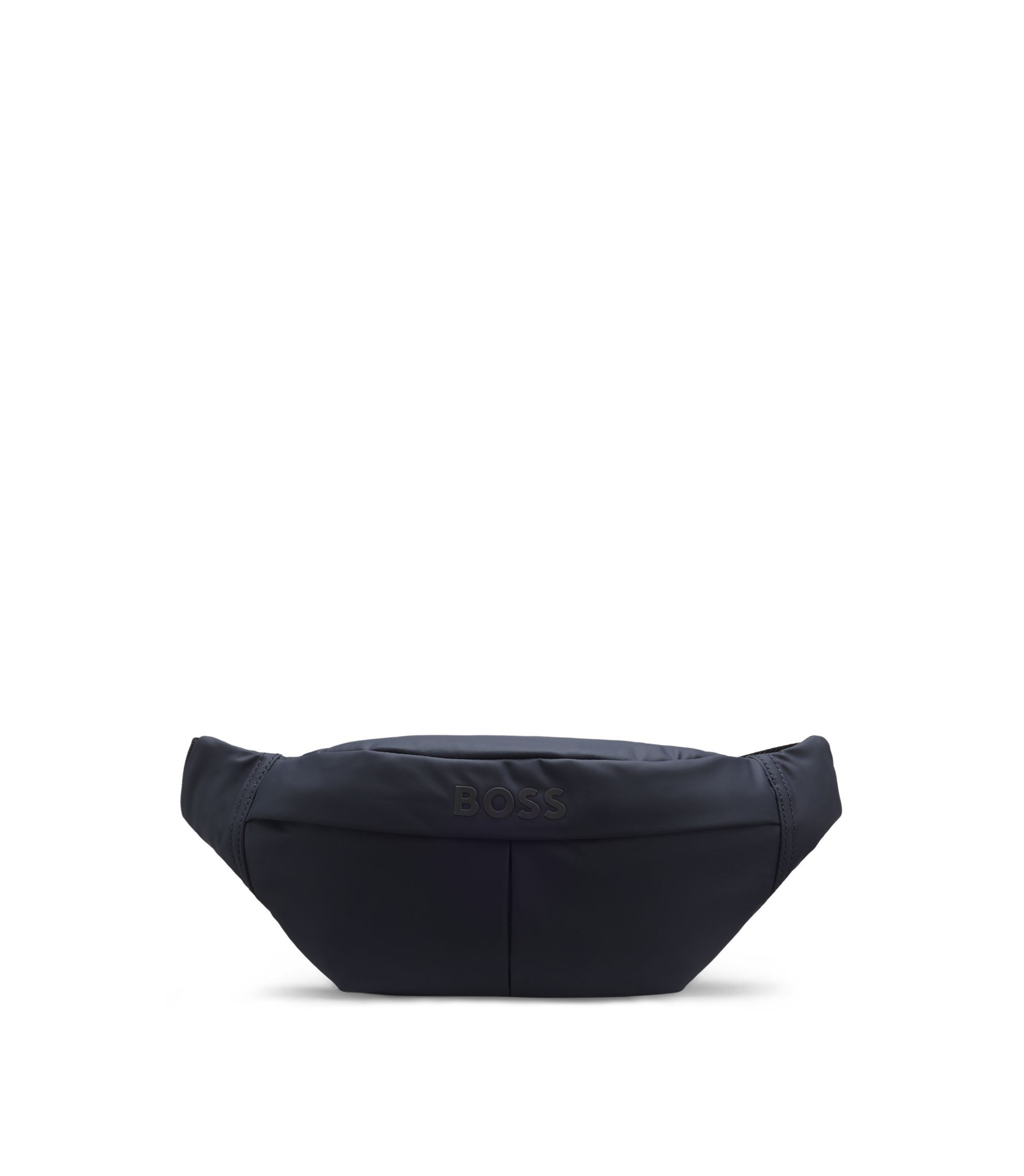 BOSS - Faux-leather belt bag with logo detail - Dark Blue