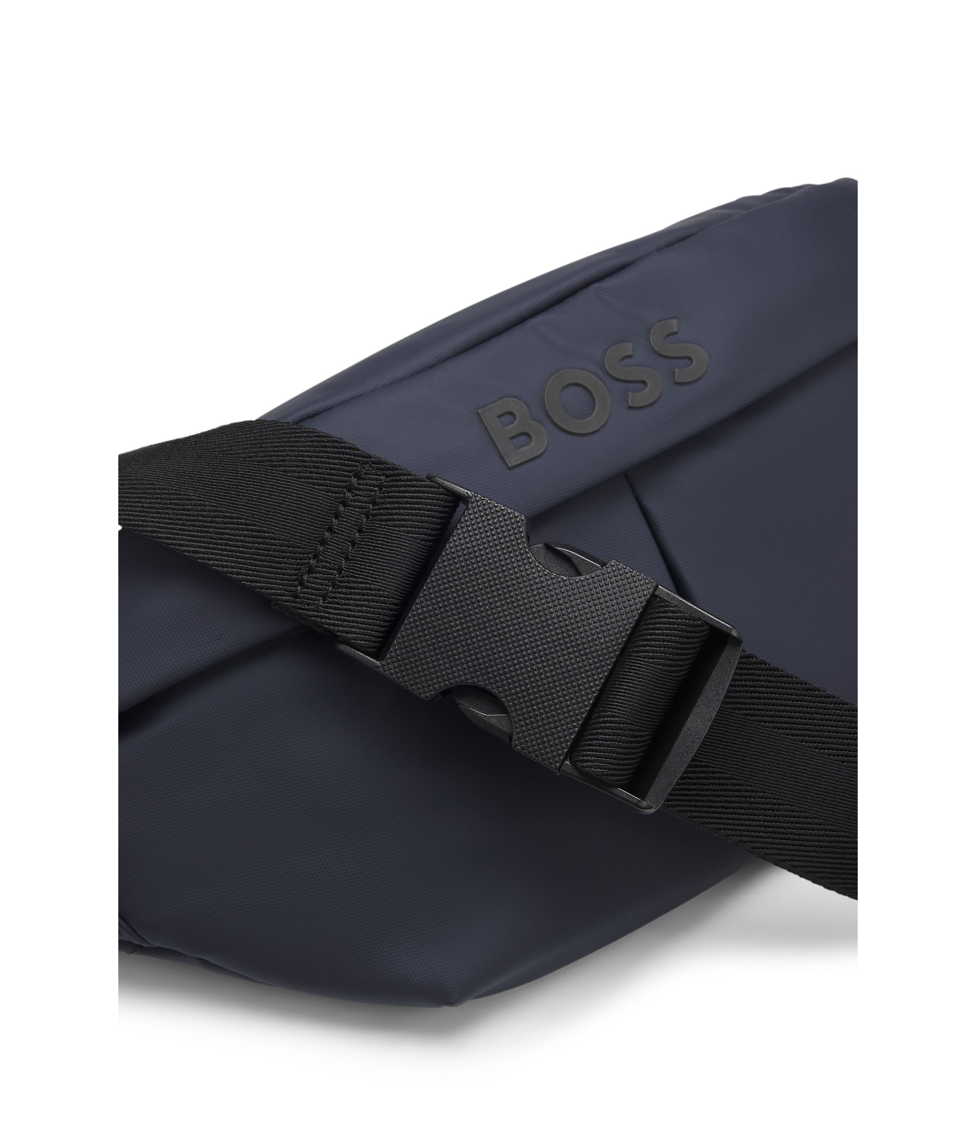 BOSS Faux-leather belt bag with logo detail Dark Blue