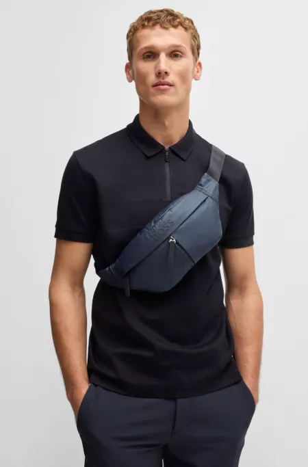 Faux-leather belt bag with logo detail