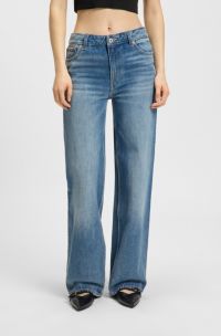 Baggy-fit jeans in blue rigid denim, Blue