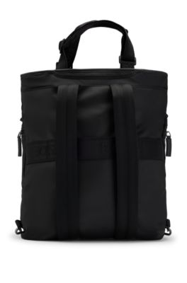 Twin-pocket tote bag with shoulder straps, Black