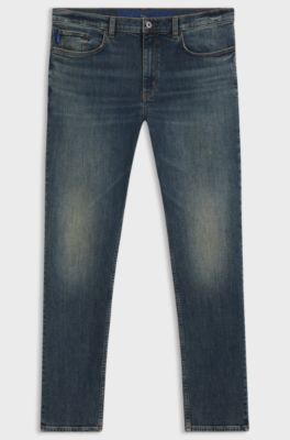 Extra-slim-fit jeans in dark-blue stretch denim, Dark Blue