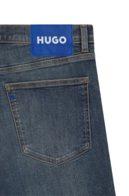 Extra-slim-fit jeans in dark-blue stretch denim, Dark Blue