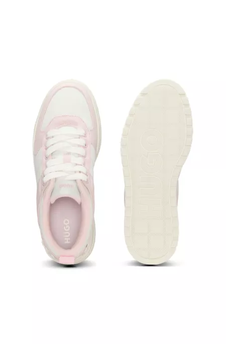 Platform trainers with colour-blocking and statement branding