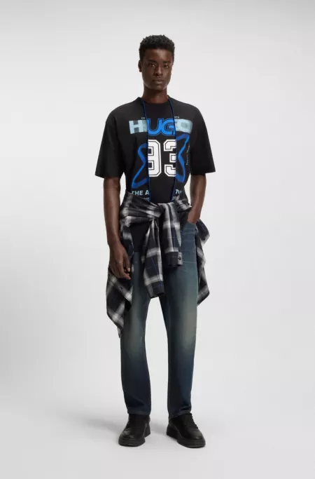 Jean Tapered en denim stretch bleu