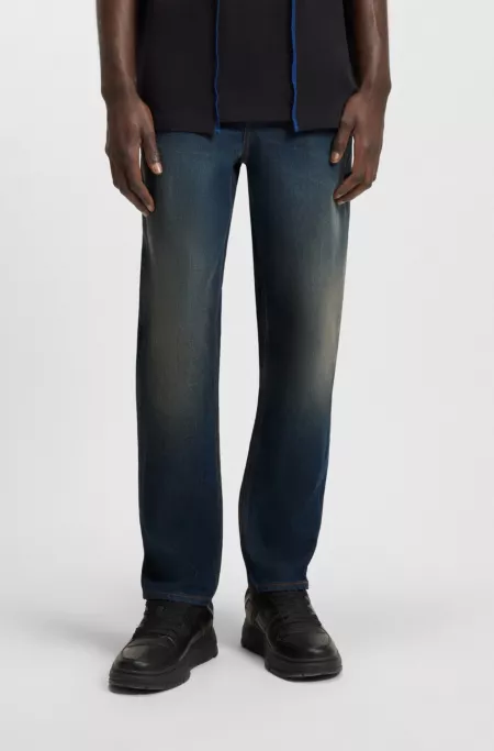 Jean Tapered en denim stretch bleu