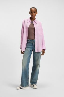 Mesh-detail trainers with rear pull loop, White / Dark Blue