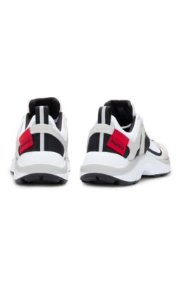 ランニングスタイルスニーカー メッシュ/スエード, ライトベージュ