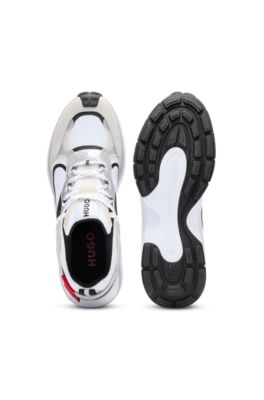 ランニングスタイルスニーカー メッシュ/スエード, ライトベージュ