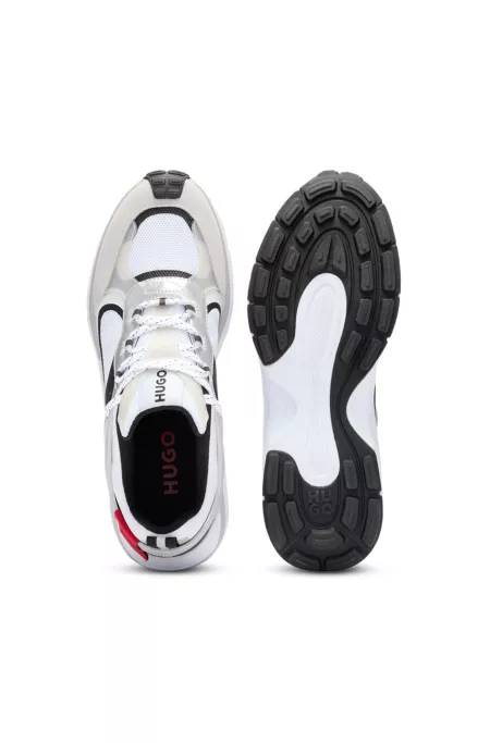 Running-inspired trainers with mesh and suede