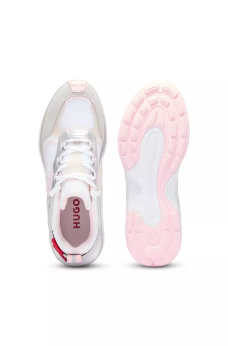 Running-inspired trainers with mesh and suede