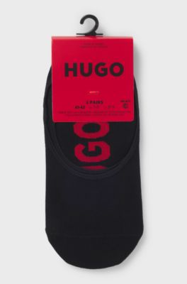 Three-pack of invisible socks with large logos, Black