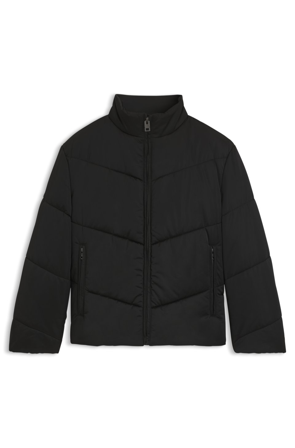 Water-repellent puffer jacket with logo print