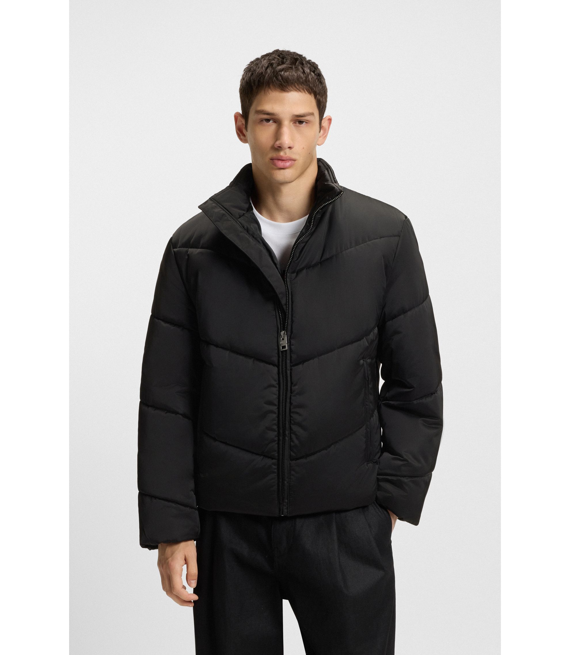 Wasserabweisende Steppjacke mit Logo-Print