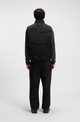 Water-repellent gilet in padded satin, Black