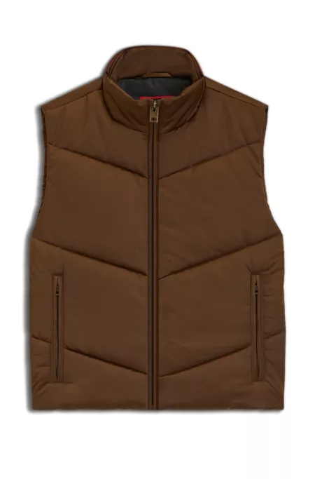 Water-repellent gilet in padded satin