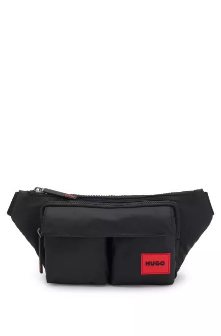 Matte-twill belt bag with double flap pockets