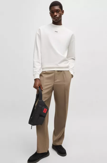 Matte-twill belt bag with double flap pockets