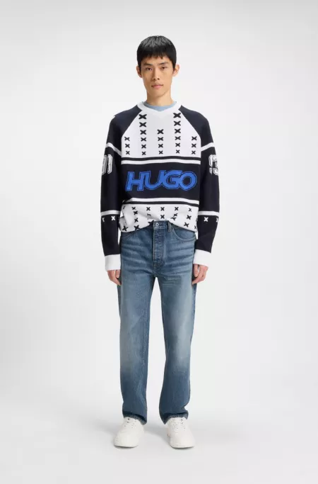 Jean Regular en denim rigide bleu