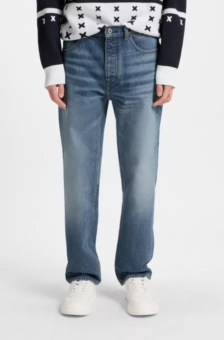 Jean Regular en denim rigide bleu