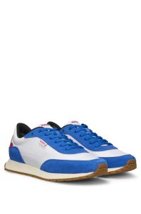 Retro-inspired trainers with suede trims, White