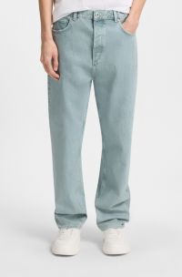 Baggy-fit jeans in bright-blue rigid denim, Light Blue