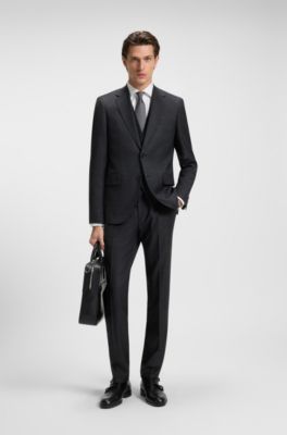 Leather monk shoes with double strap, Black