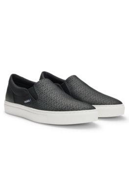 Slip-on shoes with logo vamp, Black